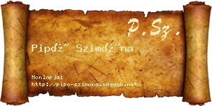 Pipó Szimóna névjegykártya